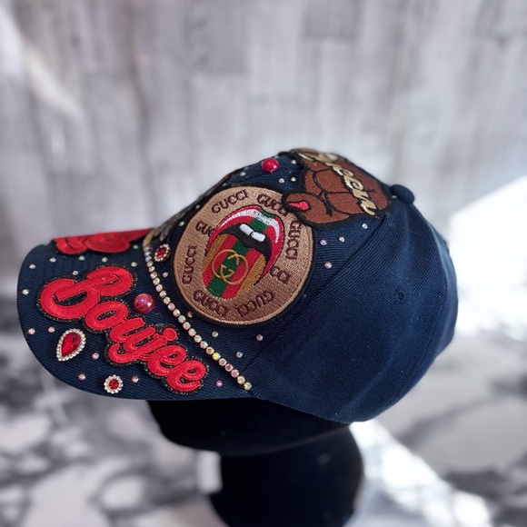 Women\'s Navy and Pink Embroidered Cap main image 3